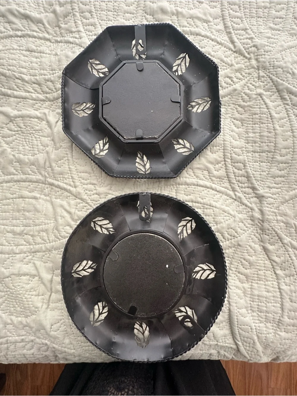 Decorative Bronzed Metal Wall Mirrors - Set of 2- 9”